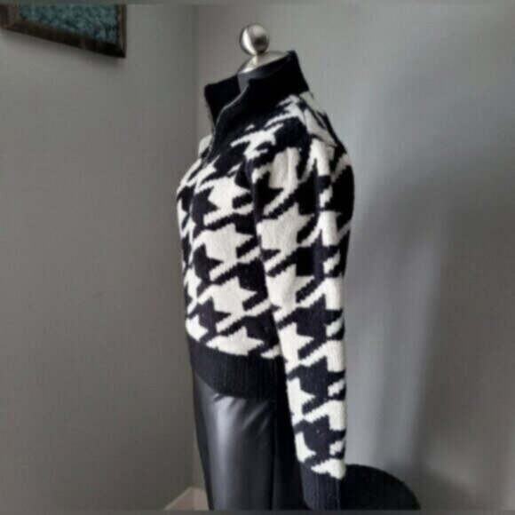 DEX Houndstooth Cropped Mock Neck Sweater NWT Sz XL - Picture 11 of 14